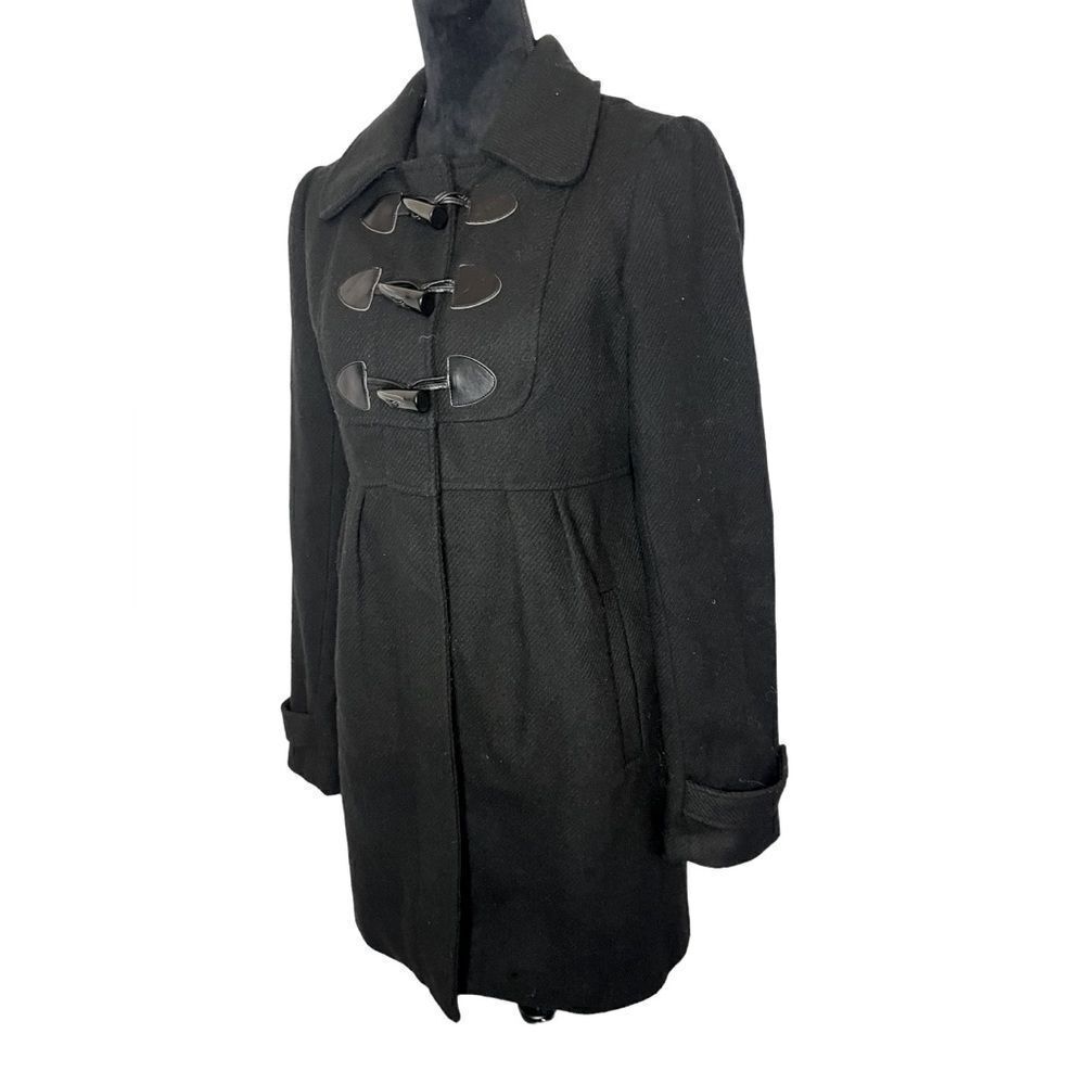 JACK WOMENS BLACK TOGGLE CLOSURE DRESS COAT WOMENS SIZE MEDIUM CLASSIC COAT - Picture 2 of 11